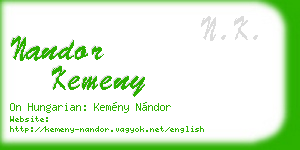 nandor kemeny business card