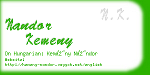 nandor kemeny business card